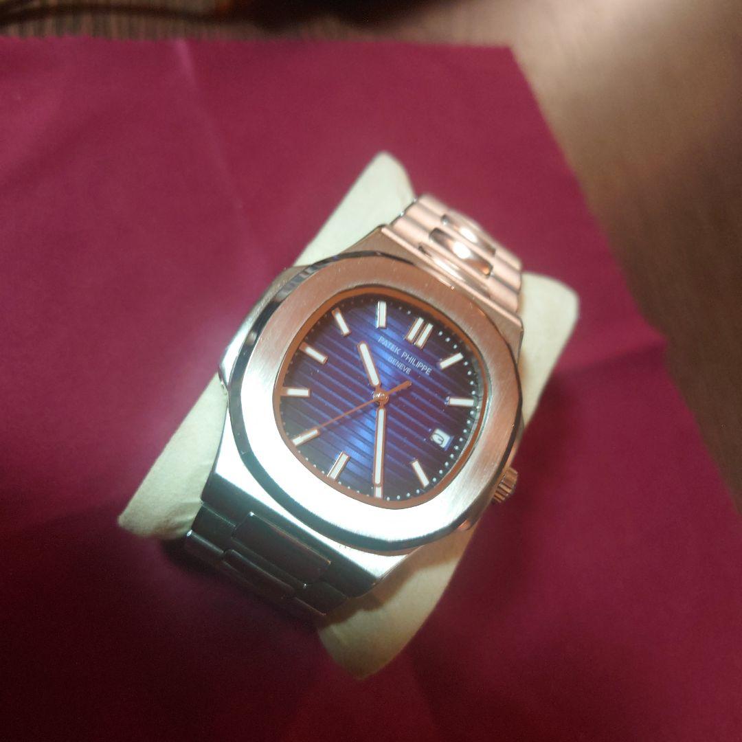 青文字盤 ステンレススチール 時計