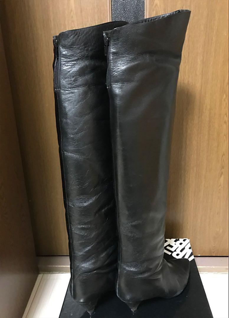 本革　リアルレザー　超ロングブーツ　23.5cm