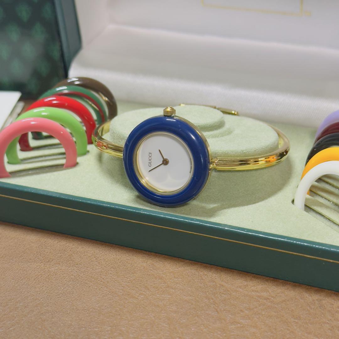 GUCCIチェンジベゼル Near MINT GUCCI Change Bezel Dial 12 colors Women's Watch
