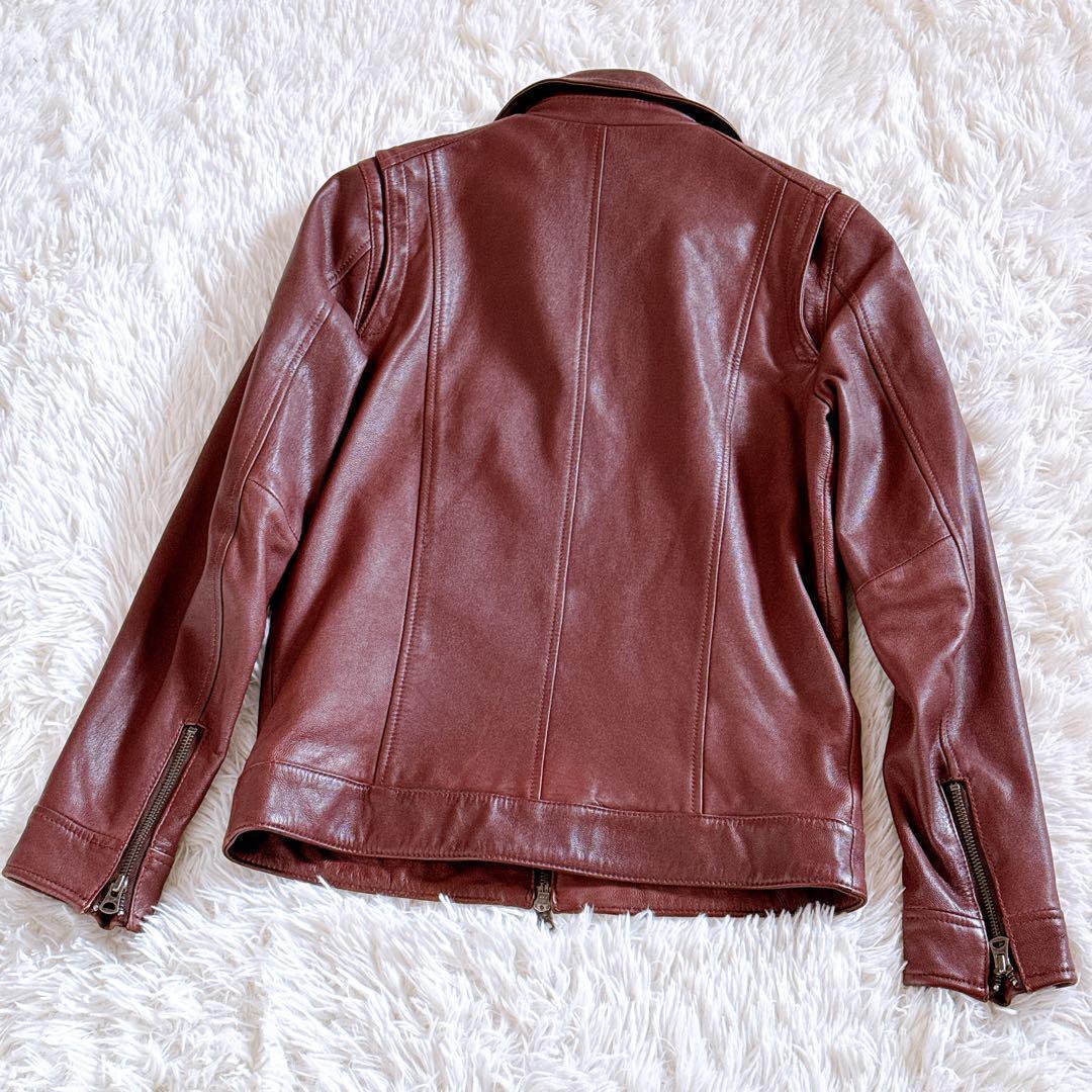 HAMNETT　ハムネット レザージャケット　ライダース　ブラウン　茶　Mサイズ HAMNETT ハムネット レザージャケット ライダース ブラウン 茶 M