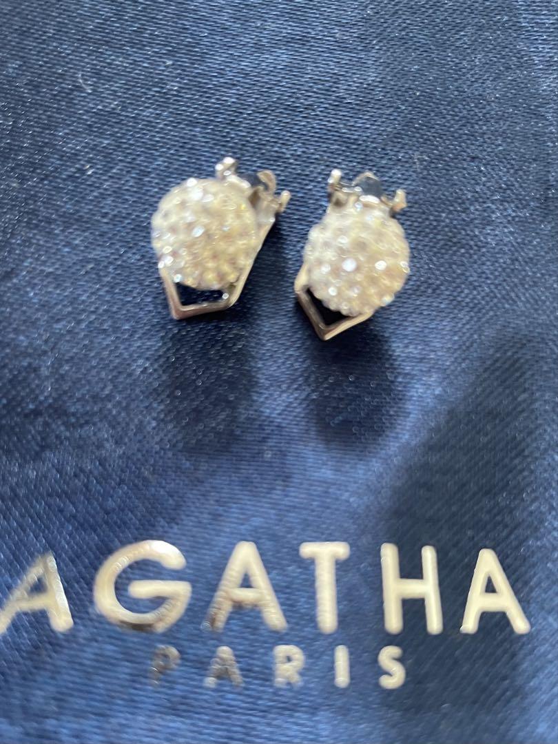 《美品》AGATHA PARISブーライヤリング　パヴェ　シャンパン