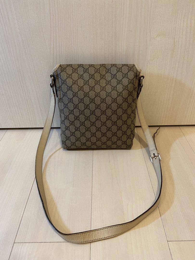 【美品】GUCCI ショルダーバッグ GGスプリーム × レザー 美品】グッチ ショルダーバッグ GGスプリーム PVC レザー