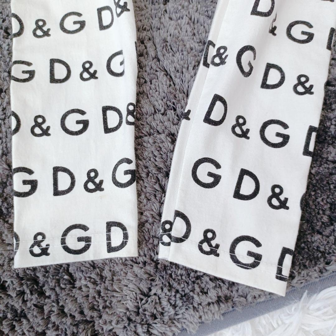 【ドルチェアンドガッパーナ/D＆G】長袖ロングTシャツ　ロゴ　総柄 ホワイト