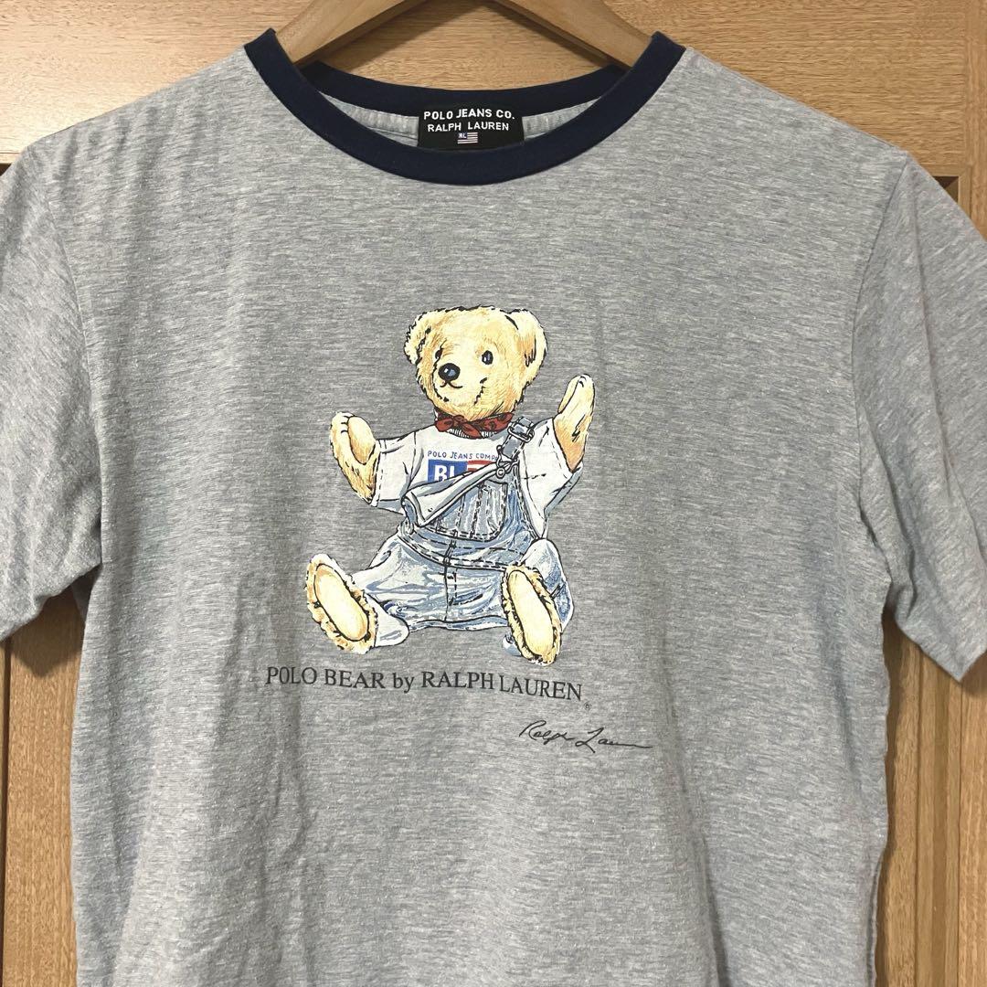 【状態良好❗️】90's RALPH LAUREN ポロベア リンガーTシャツ POLO ラルフローレンポロベア リンガー 半袖Tシャツ送料無料