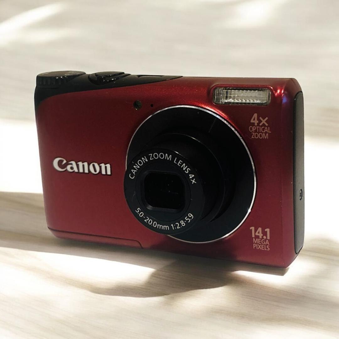 【箱付美品】Canon PowerShot A2200 HD 人気色レッド