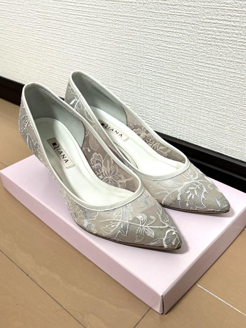 DIANA 24cm 刺繍 パンプス 結婚式 ウエディング シューズ ダイアナ