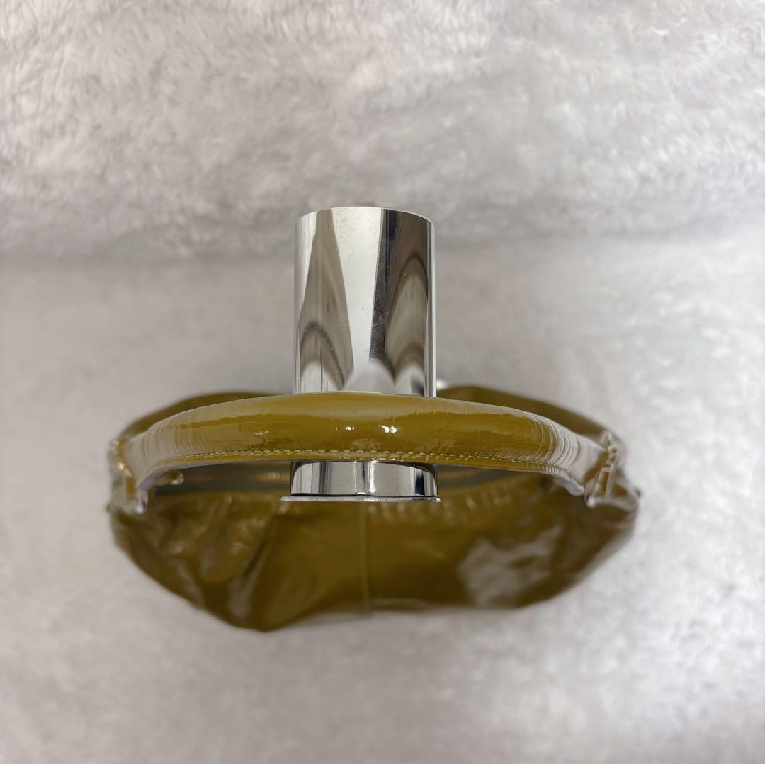 希少 ATAO ミント エナメルレザー 2way ショルダーバッグ オリーブ