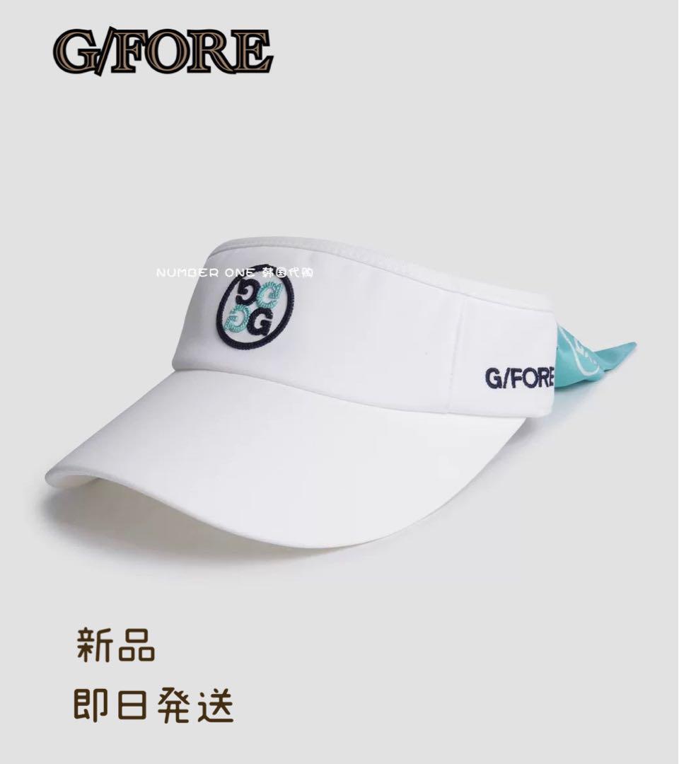 新品☞値下！G/FORE ジーフォア リボン付きサンバイザー○ゴルフ