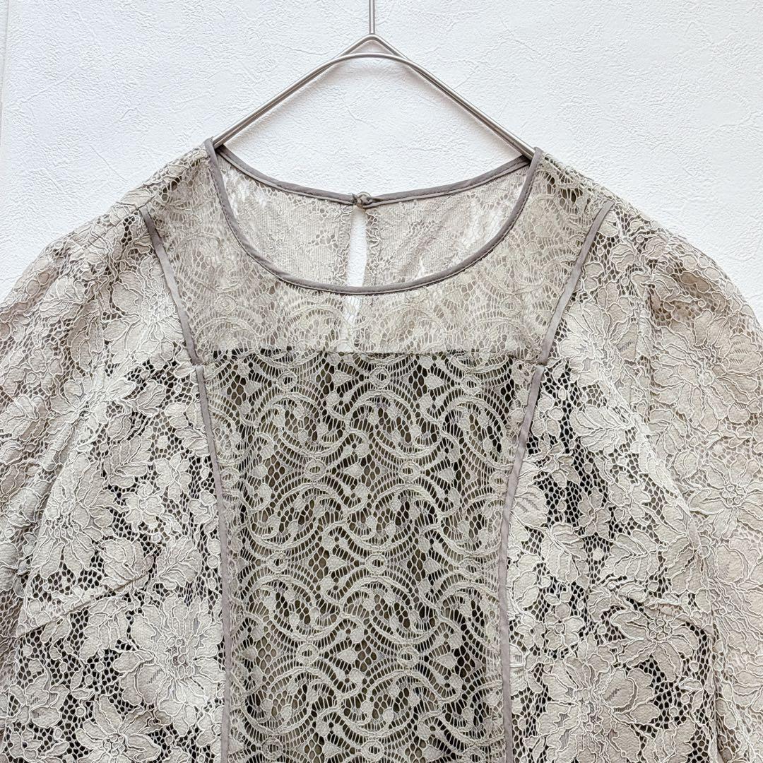 Callarus カラルス　ドレス　ワンピース　総レース　カーキ　3L 大きい