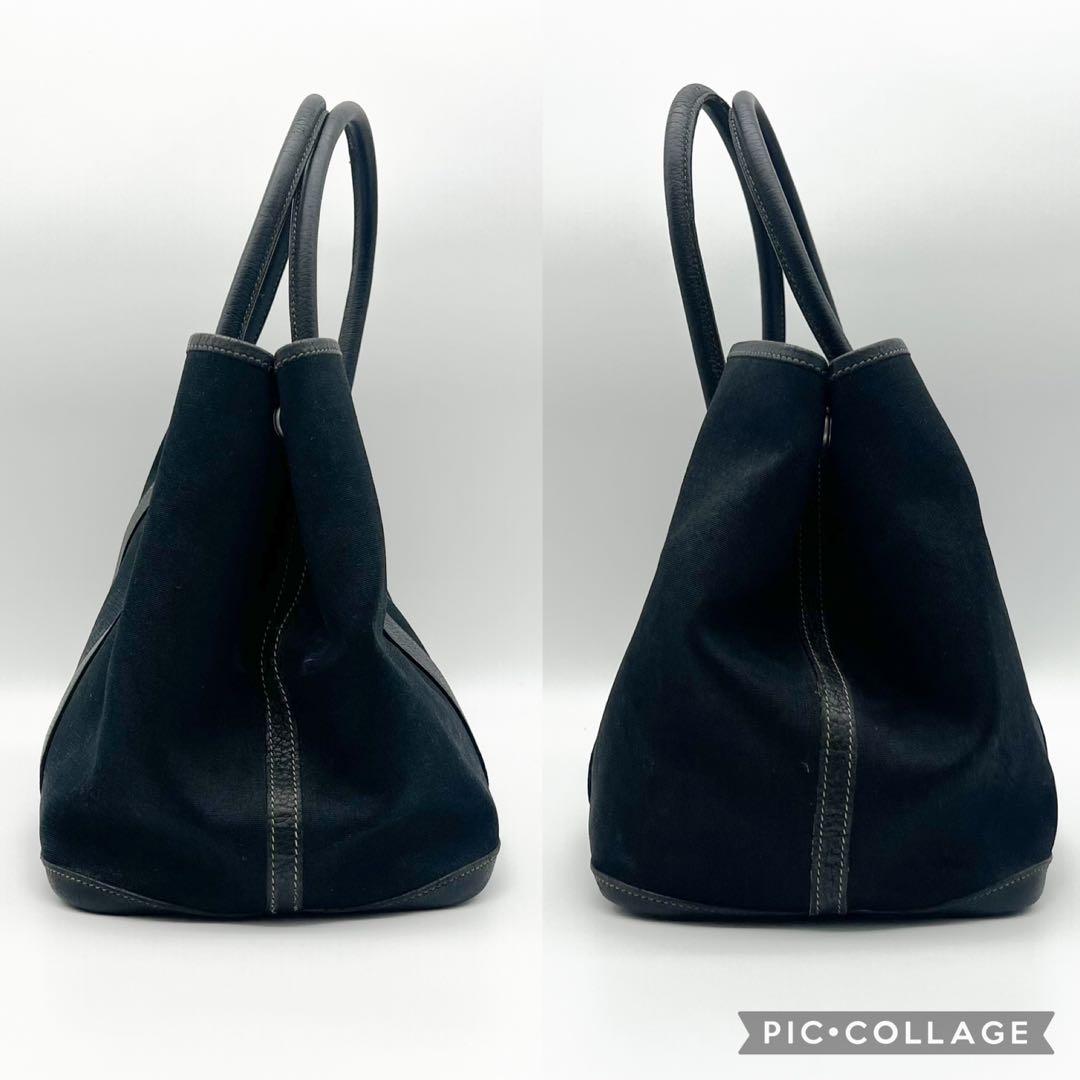美】HERMES ガーデンパーティ トワルオフィシェ PM ブラック