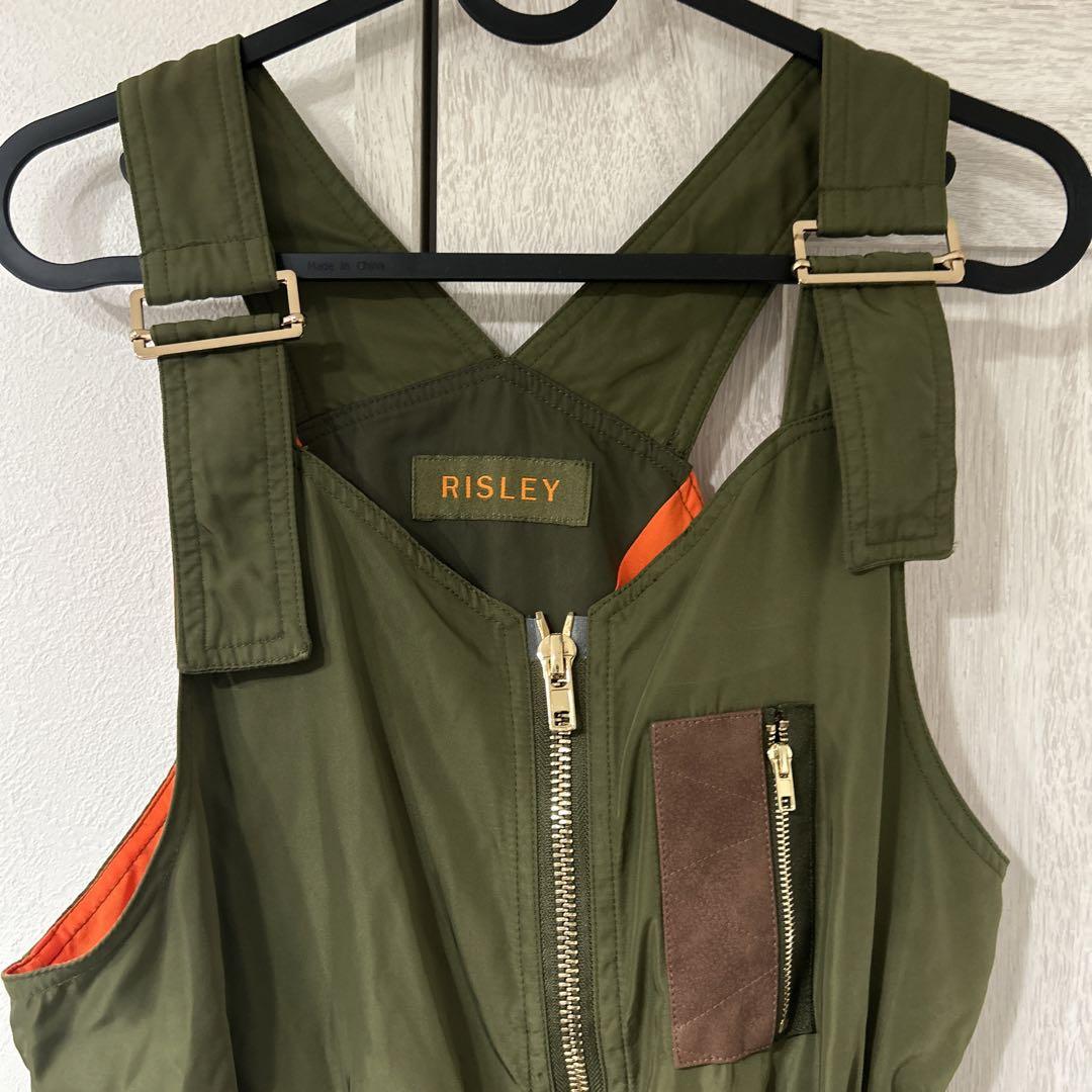 【セール 登場から人気沸騰】 RISLEY リズレー カーキオレンジ ノースリーブワンピース サロペット・オーバーオール・オールインワン