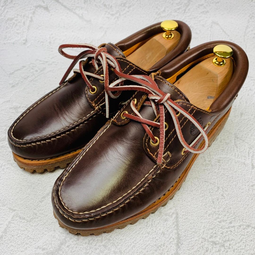 美品】ティンバーランド スリーアイ クラシックラグ 茶 25.5 デッキ 美品】ティンバーランド スリーアイ クラシックラグ 茶 25.5 デッキ