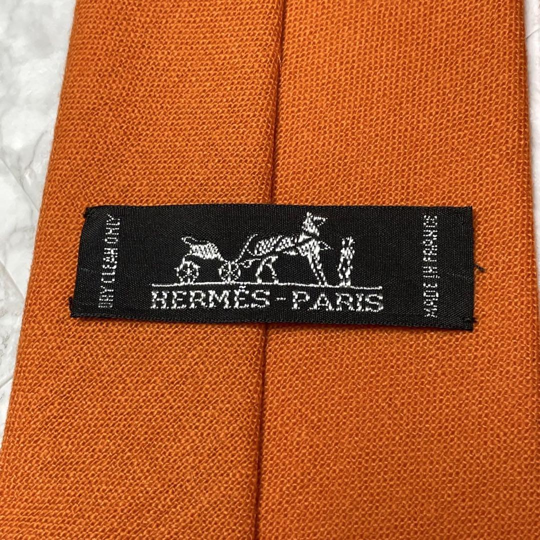 最高級 HERMES エルメス ネクタイ ソリッドタイ カシミヤ