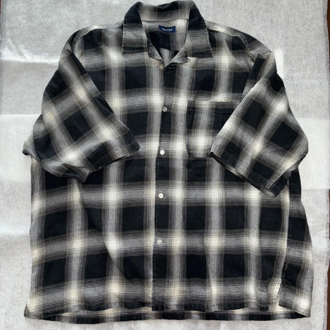 NAUTICA チェック柄 半袖シャツ XL