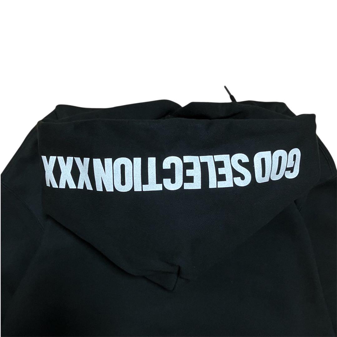 極美品　GOD SELECTIONXXX パーカー　プリント　ブラック　Lサイズ