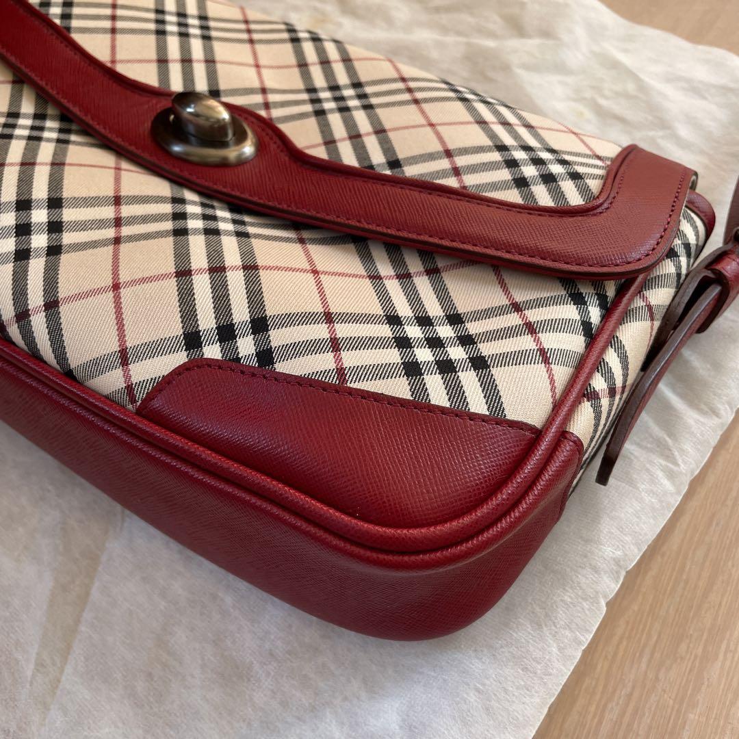 046新品 BURBERRY レザー ノバチェック チェック柄ショルダーバッグ