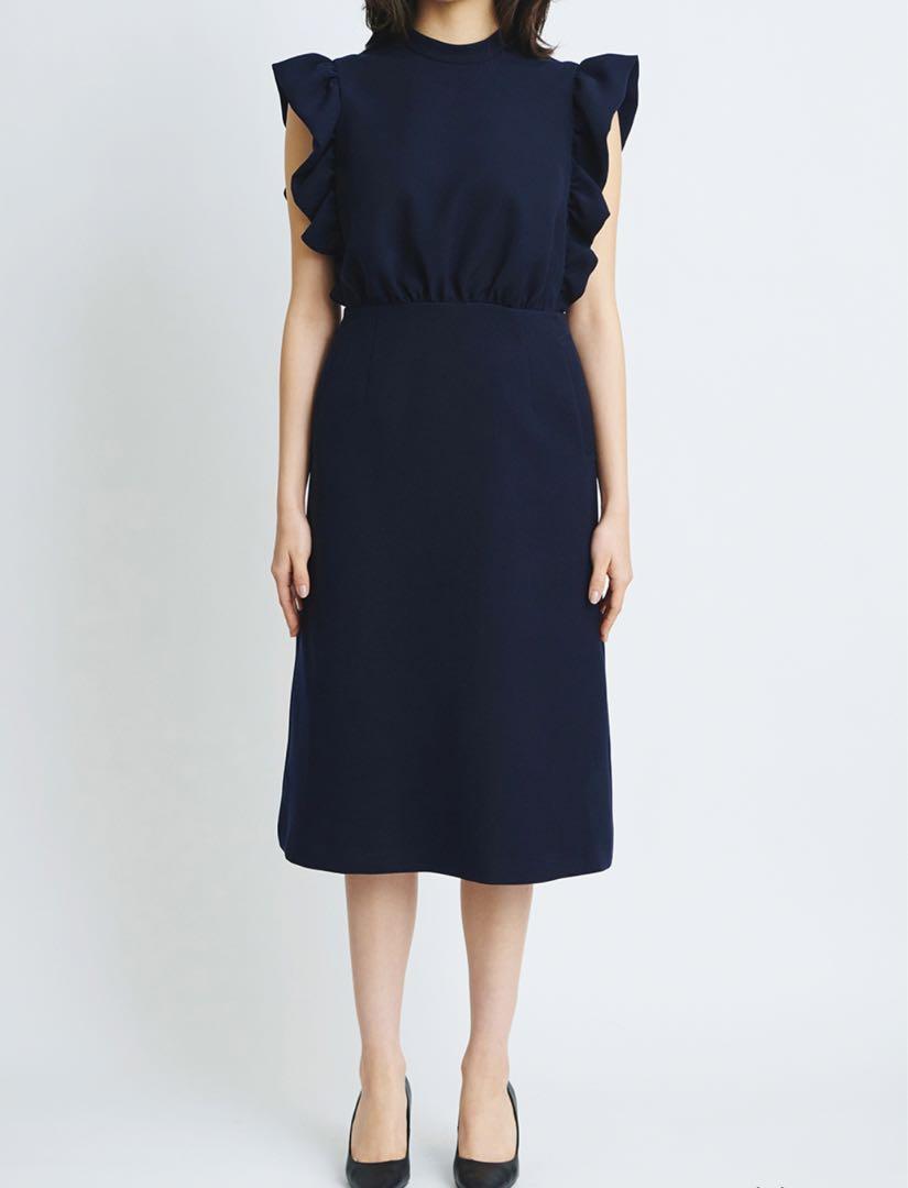 ボーダーズアットバルコニー BALLOON FRILL SLEEVE DRESS BALLOON FRILL SLEEVE DRESS(36 BLACK): BORDERS at BALCONY