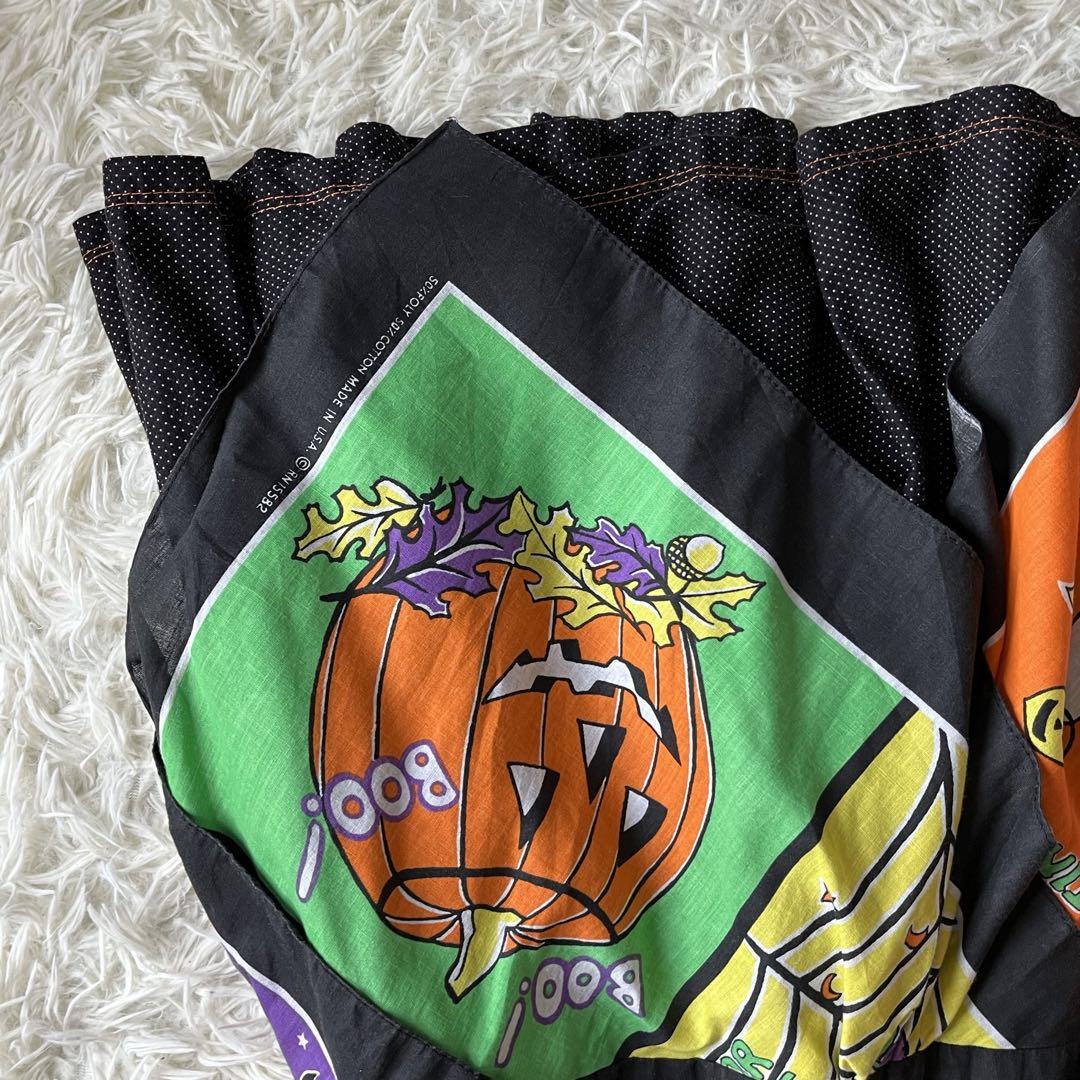 ヴィンテージ USA生地 ハロウィン ハンドメイド スカート 缶プルタブベルト