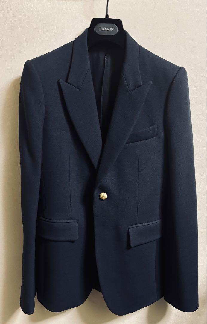 BALMAINHOMME 10AW ネイビー 1Bブレザー バルマン