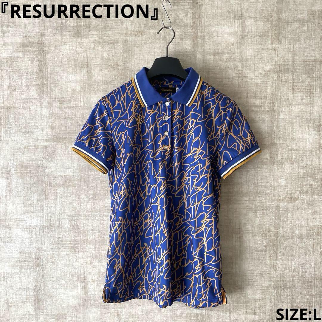 ゴルフウェア【RESURRECTION】総柄半袖ポロシャツ　SIZEL
