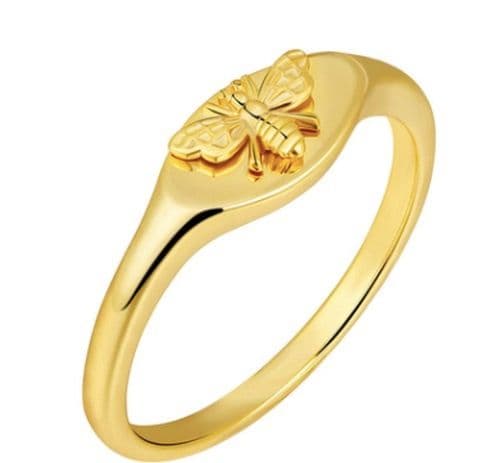 c03新作在庫わずか☆蜂デザインゴールドレディース指輪☆462