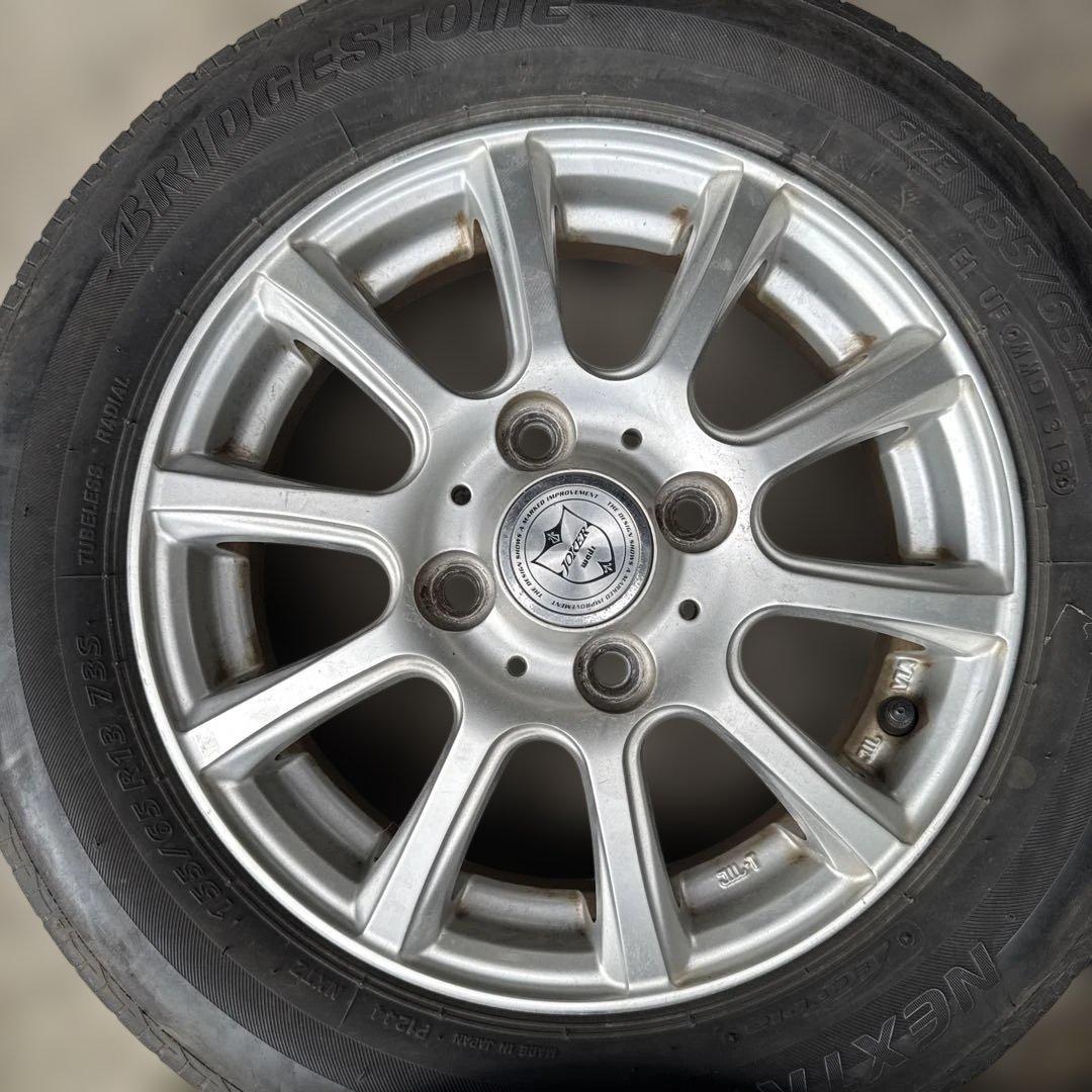 155/65R13 ブリヂストン NEXTRY ホイールセット （青0490）