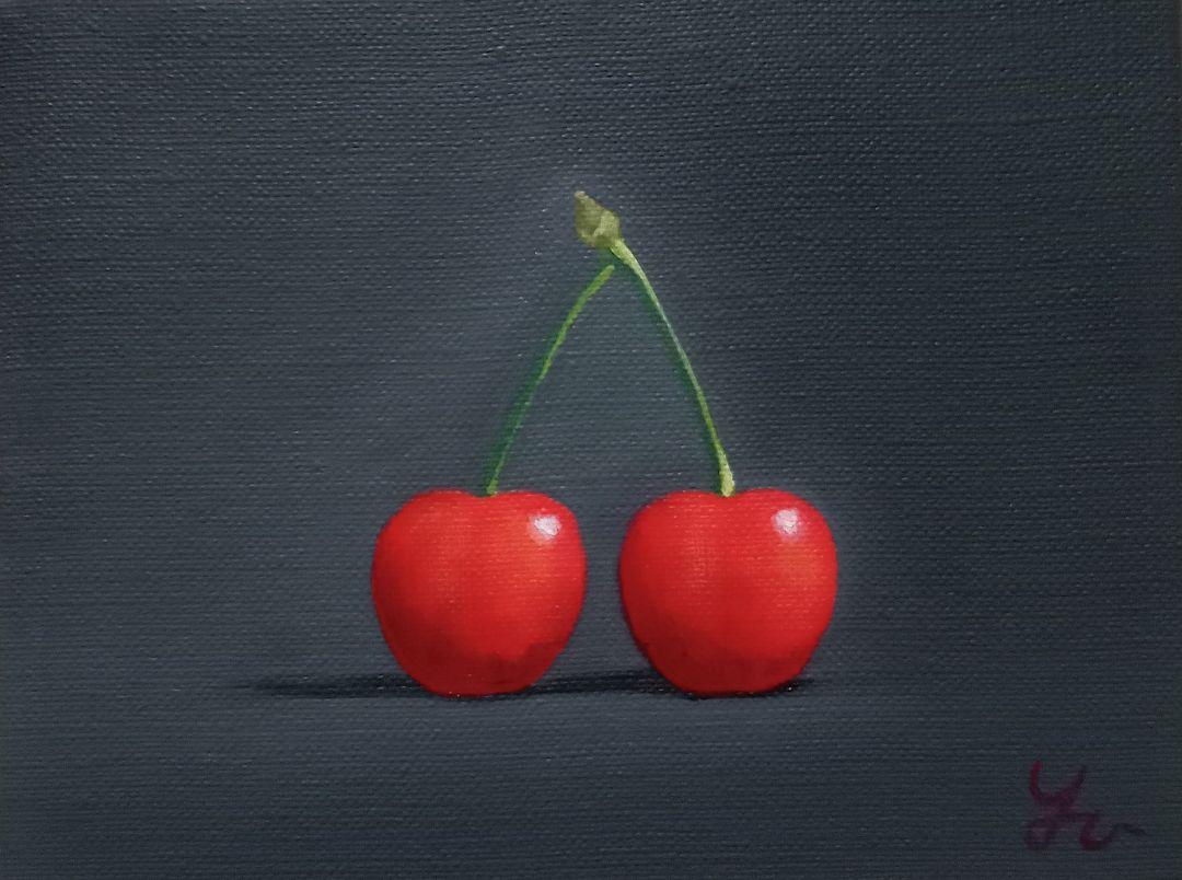 油絵「さくらんぼ」