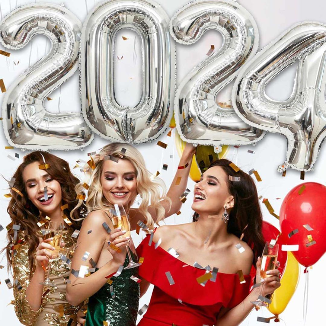 L-Athna 2024 数字 バルーン 32インチ ビッグサイズ お正月誕生日