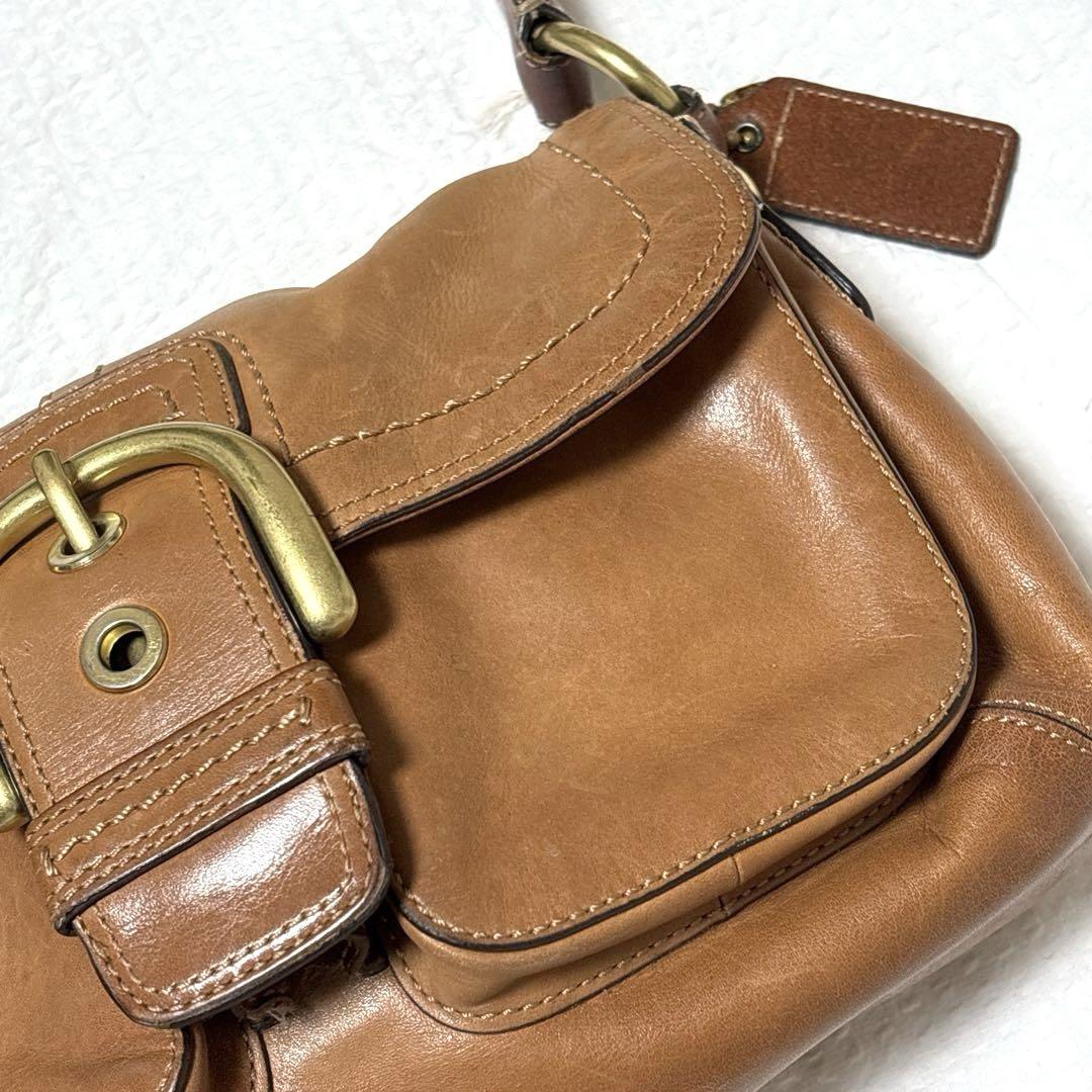 人気✨ コーチ ソーホー ワンショルダーバッグ バックル レザー キャメル COACHコーチソーホーワンショルダーバッグキャメルレザー本革鞄11842