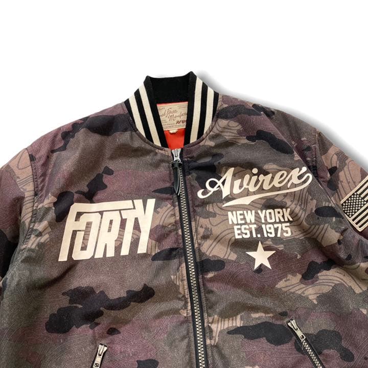 AVIREX】アヴィレックス MA-1フライトジャケット カモ迷彩 ミリタリー