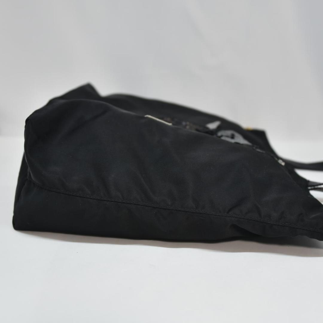 プラダ トートバッグ ベア スパンコール ビジュー テスート A４収納可 黒