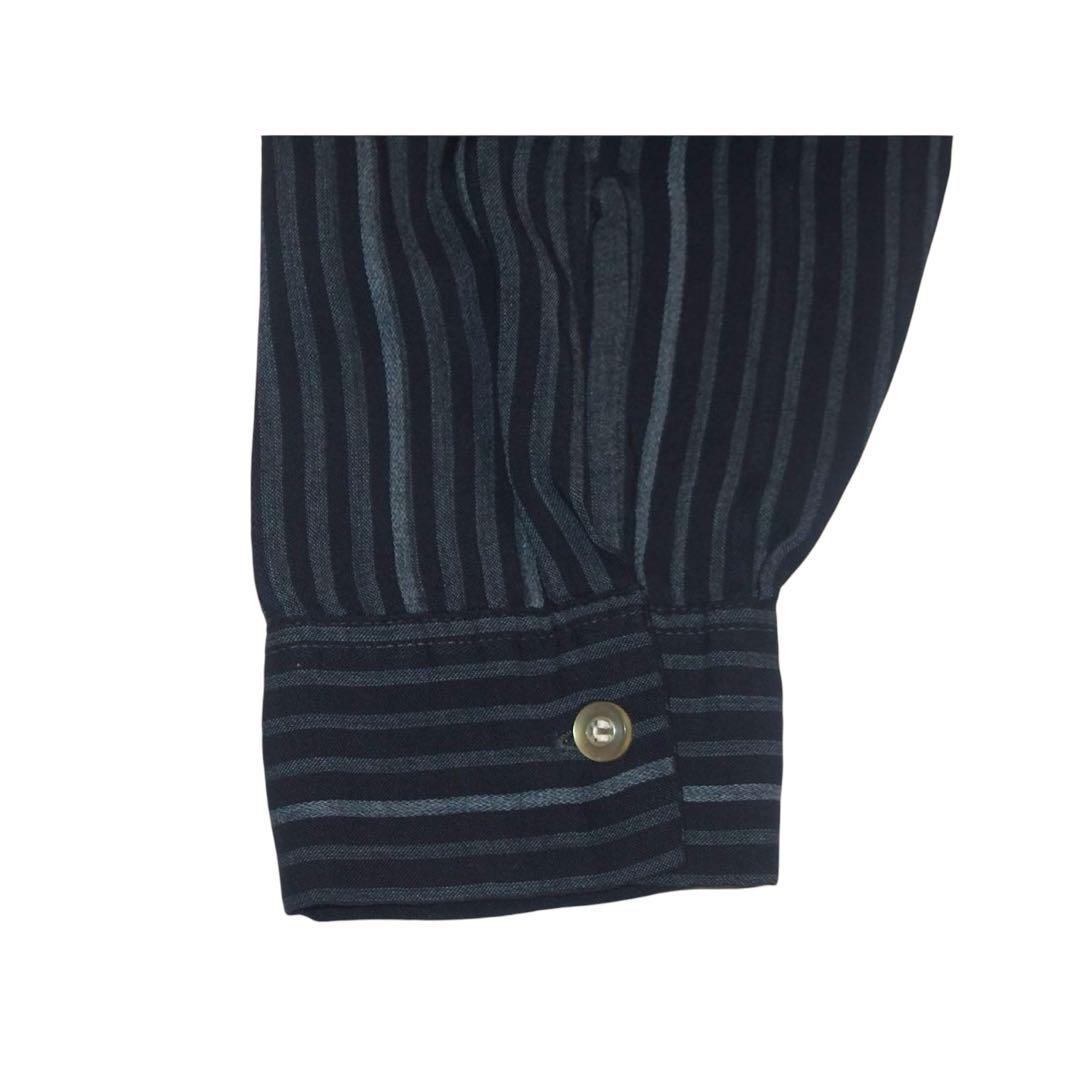 ▪️50's PRINCE ROYAL シャツ レーヨン ストライプ ボックス 青
