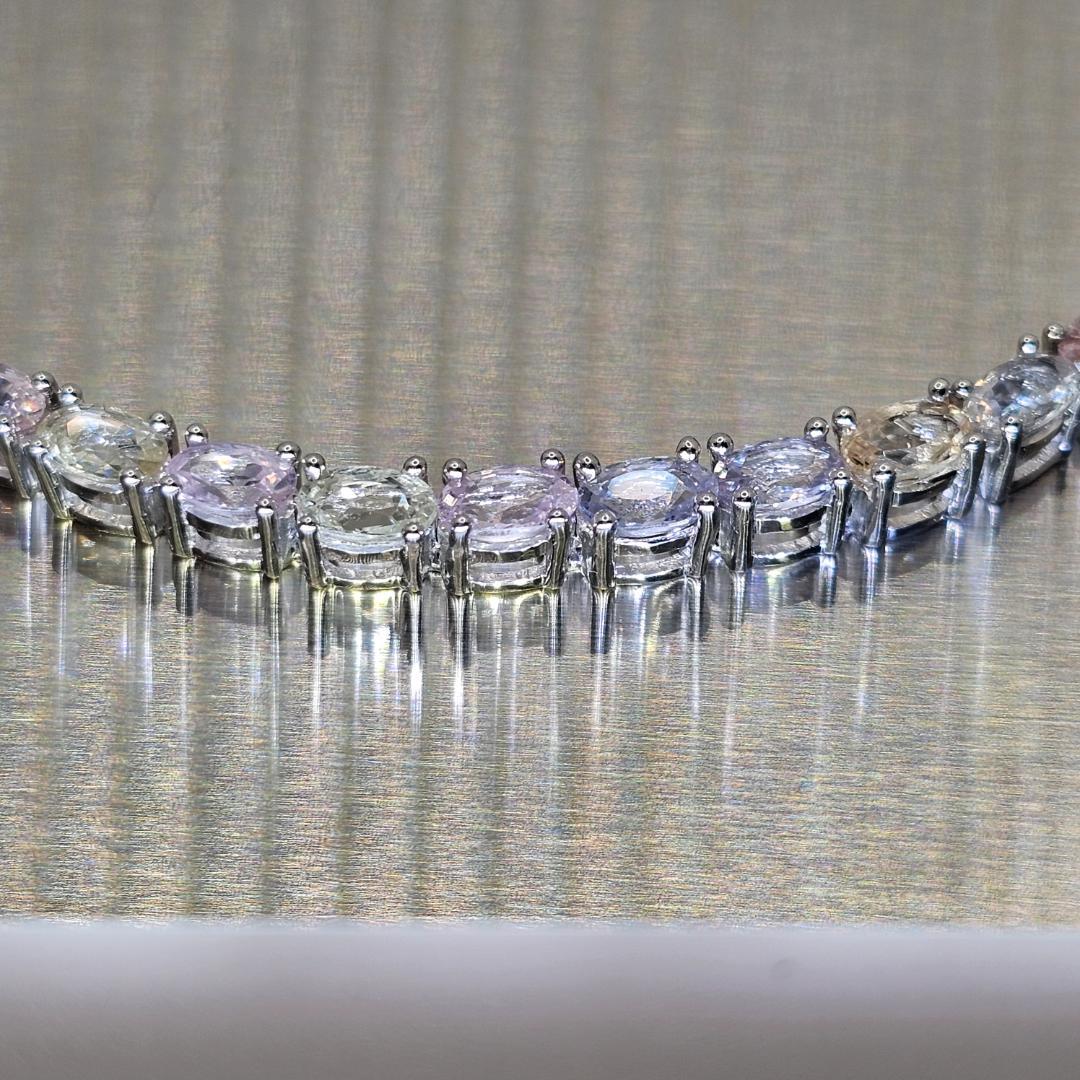 【美品】シルバー950/天然サファイア12.85ct テニスブレスレット