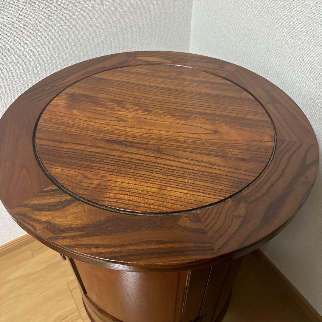 極希少】李朝家具 丸型 小物入れ テーブル アンティーク 昭和 レトロ