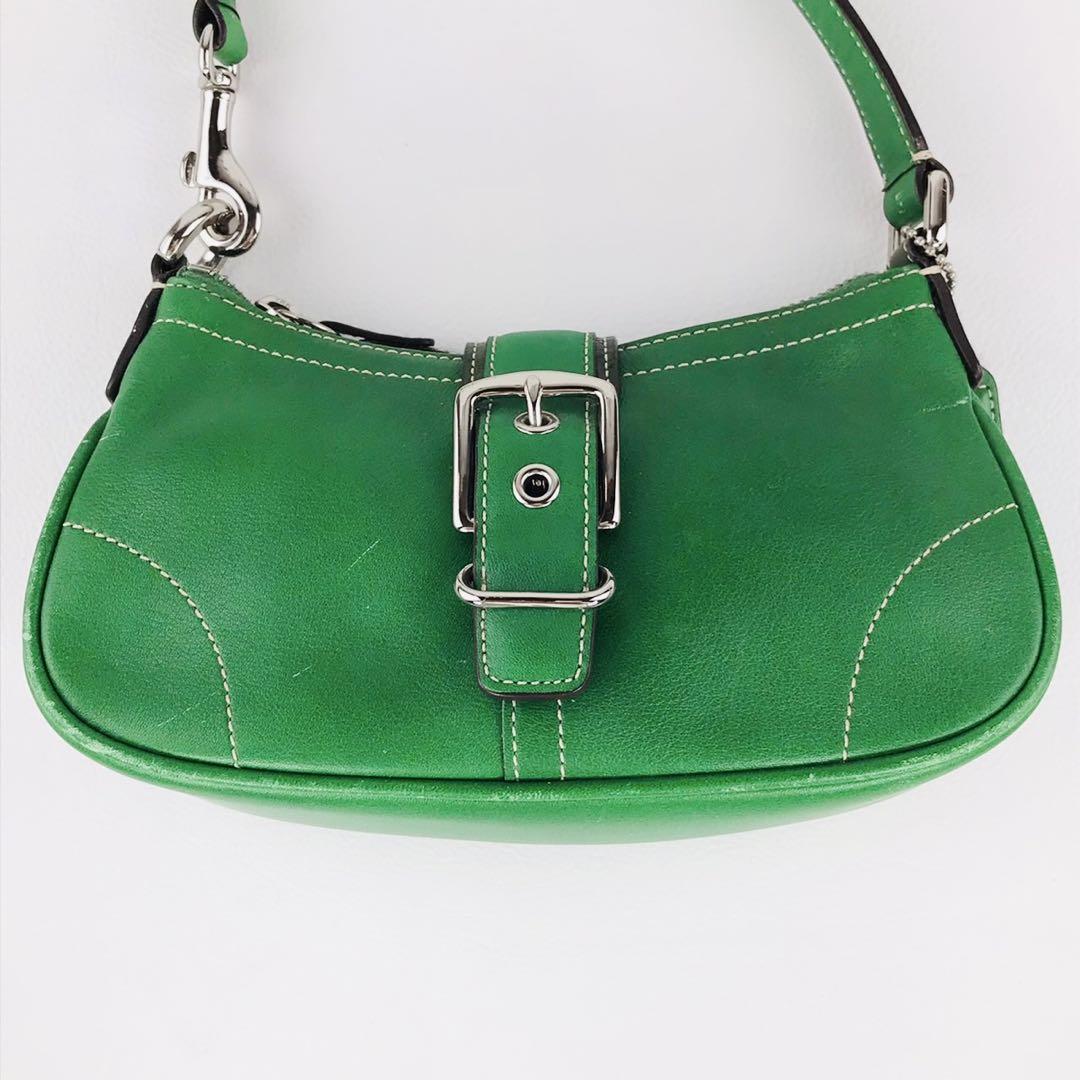 COACH コーチ　ソーホー　ハンドバッグ　レザー　グリーン　緑　希少　レア　革