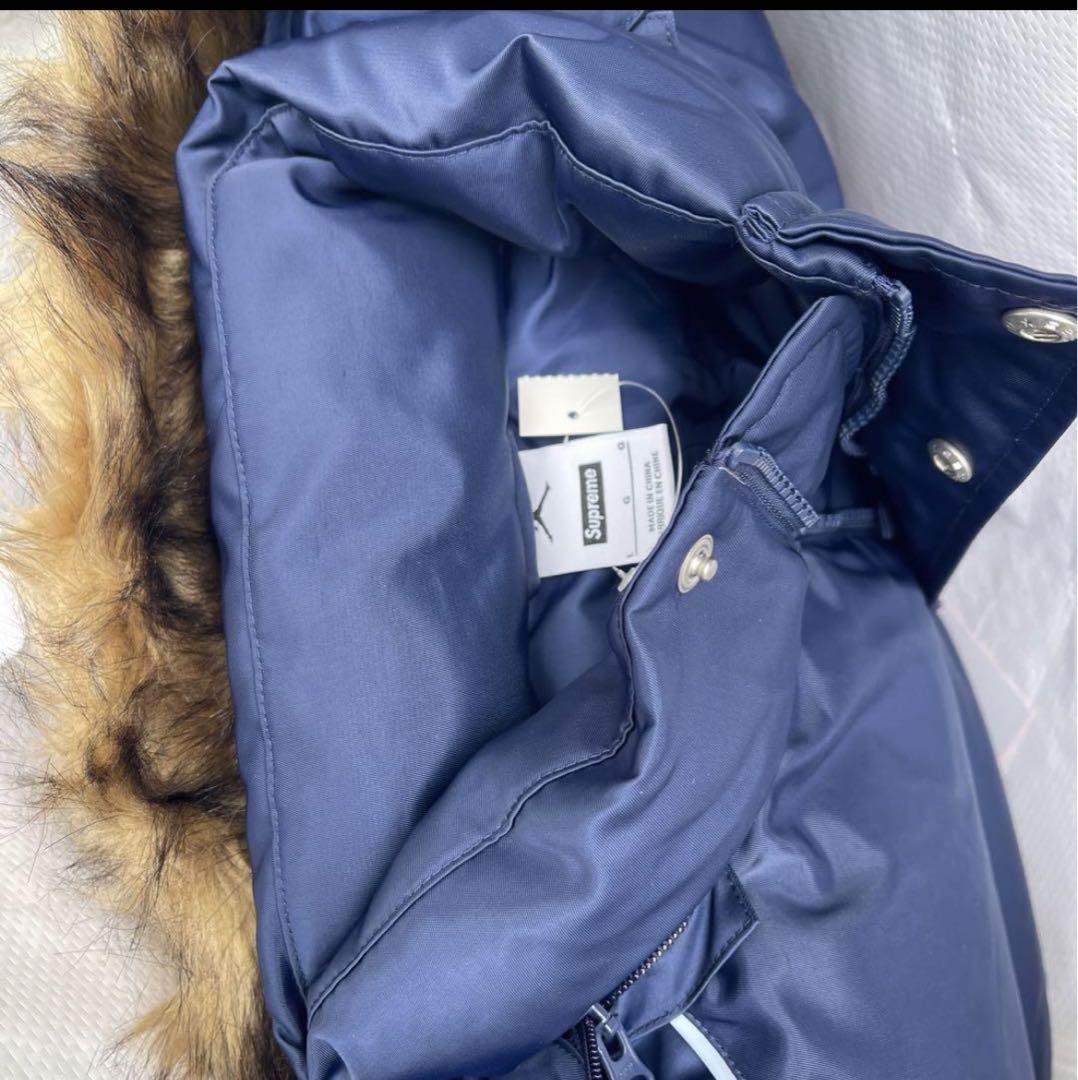 ジャケット・アウター Supreme x Jordan Puffer Jacket \"Navy\" L