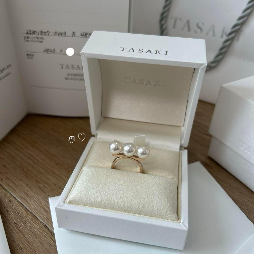 充実の品 TASAKIタサキ バランスネオリング Ꮶ18 アコヤ真珠パール 10号 アクセサリー