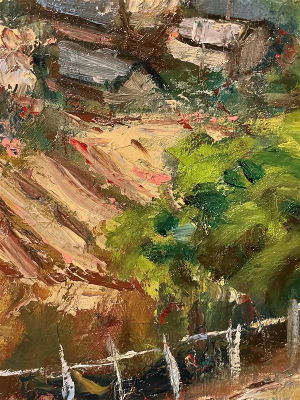 「真作」作者不明　風景画　油彩画　額装　サイン有り　F10号