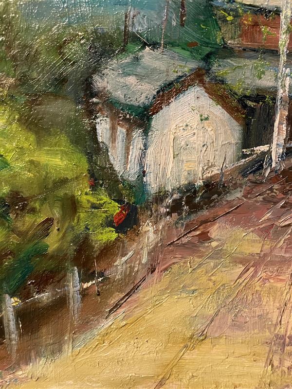 「真作」作者不明　風景画　油彩画　額装　サイン有り　F10号