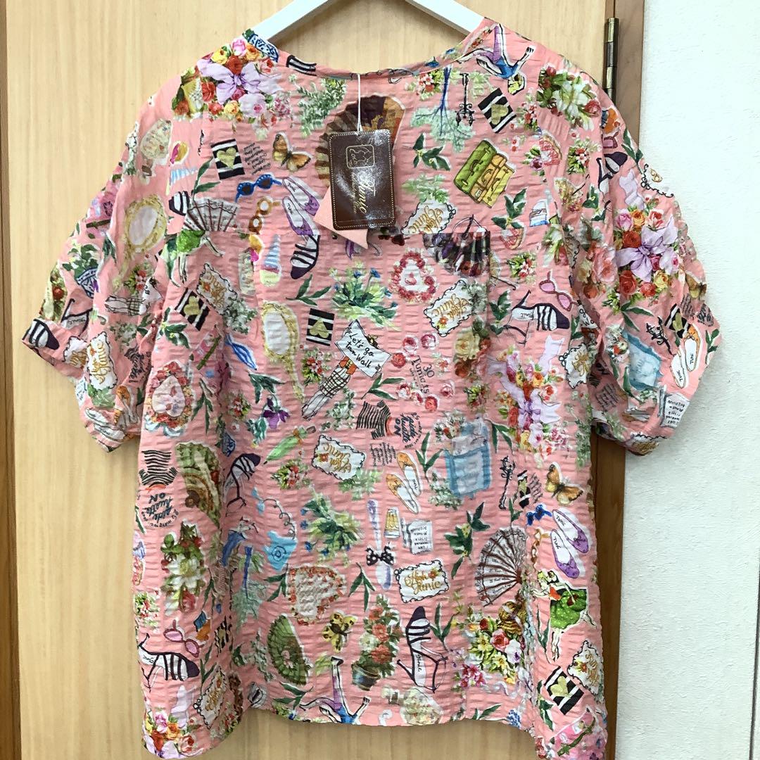 鴨居羊子 TUNIC チュニックブラウス 綿100%ローンサッカー素材