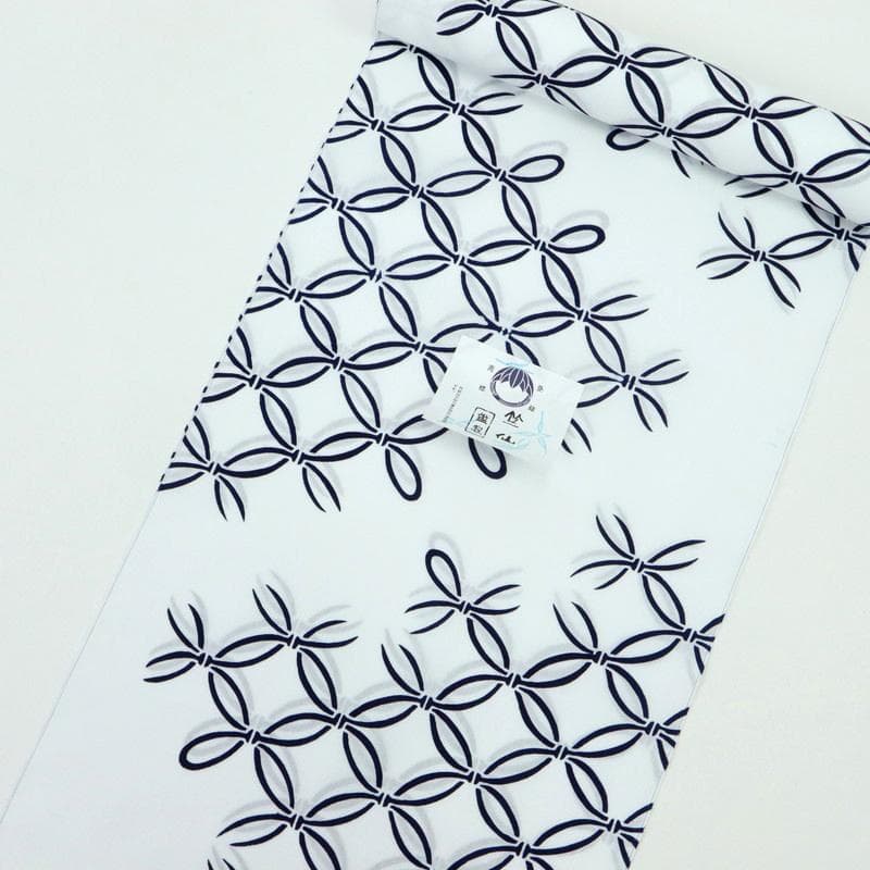 【国産】 《麦野様専用★新品『竺仙』浴衣反物■注染コーマ白地◆破れ七宝＊木綿夏着物》 【GMS4621626217】(13260円)