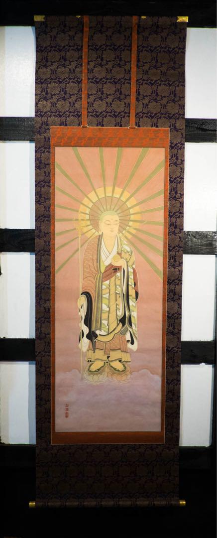骨董品★肉筆手描き　地蔵菩薩　日本画 仏像 仏画