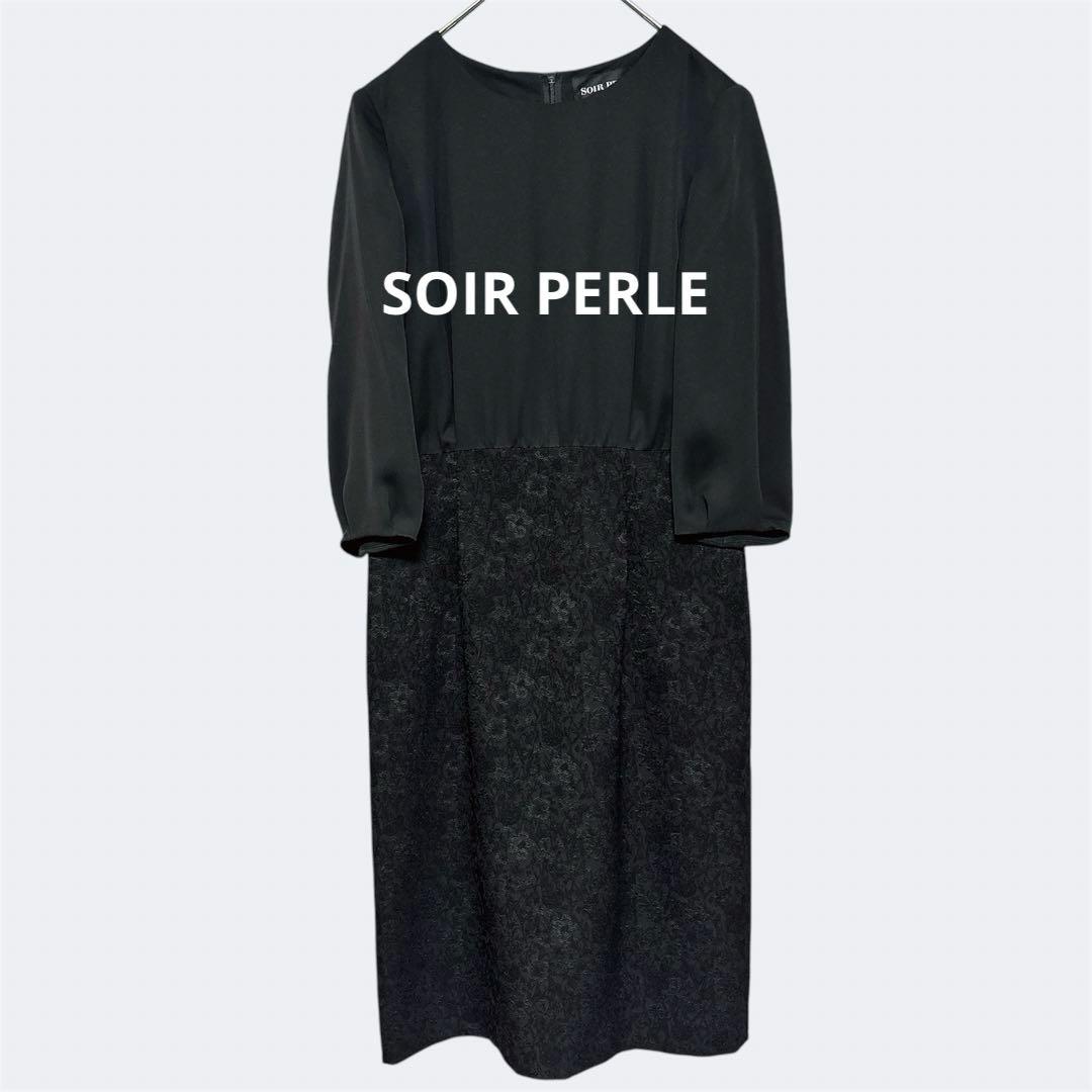 SOIR PERLE/ブラックフォーマル 花柄ワンピース/ドッキング/2926