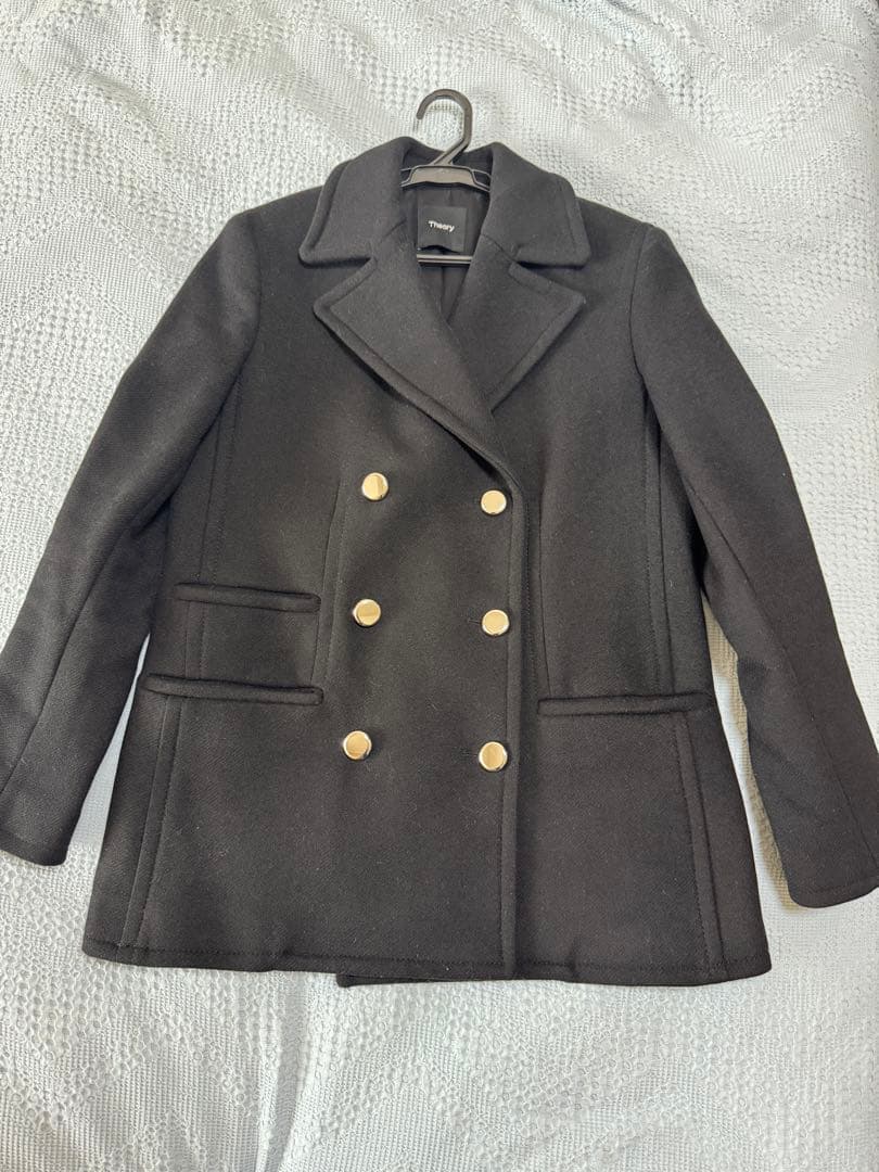 Theory ブラック ウール ピーコートM theory