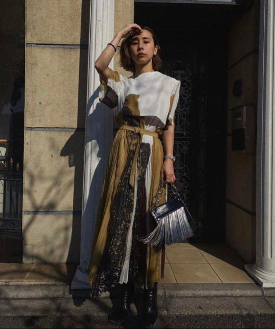 ワンピース Ameri VINTAGE FUDE ART PLEATS DRESS Ameri vintage FUDE ART PLEATS DRESS