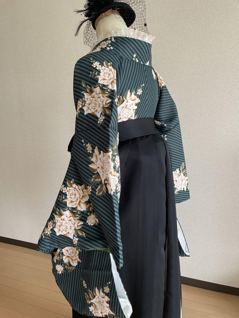 ラスト❶点卒業式 レトロモダン❷点セット二尺袖着物、袴、 ラスト❶点卒業式 レトロモダン❷点セット二尺袖着物、袴、