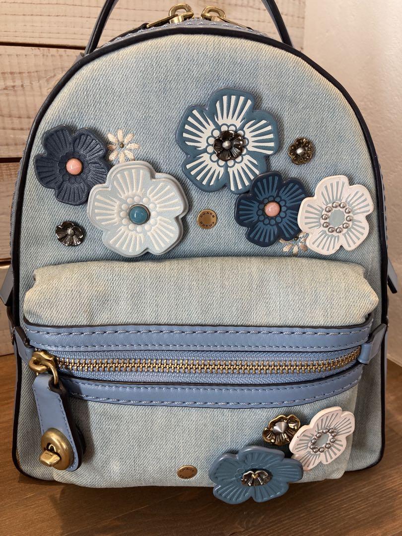 COACH コーチ ローズティー フラワー ライトブルーリュック COACH コーチ ローズティー フラワー ライトブルーリュック