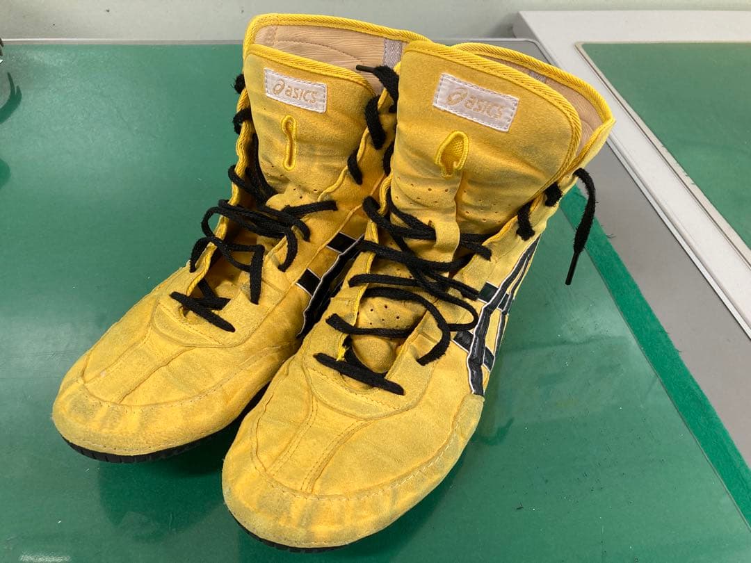 ASICS レスリングシューズ イエロー ハイカット