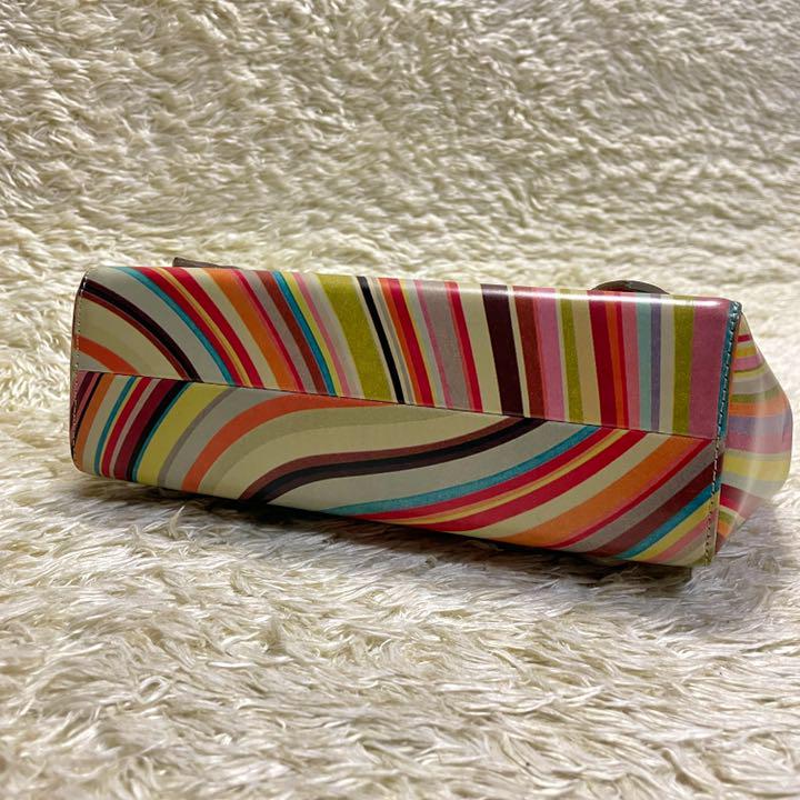 【美品】ポールスミス ハンドバッグ マルチカラー マーブル レザー フラップ 【美品】ポールスミス ハンドバッグ マルチカラー マーブル レザー フラップ