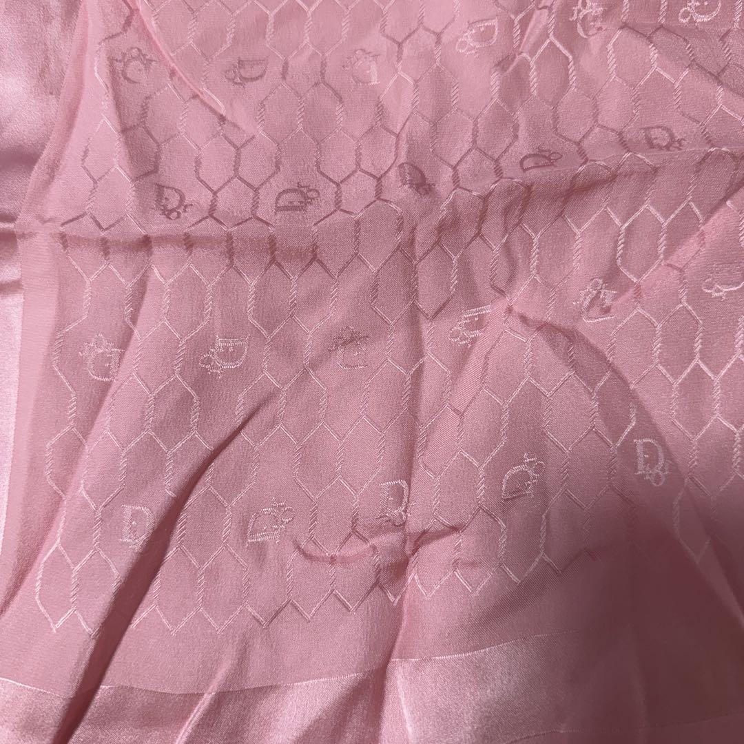 Christian Dior 大判スカーフ ピンク 柄